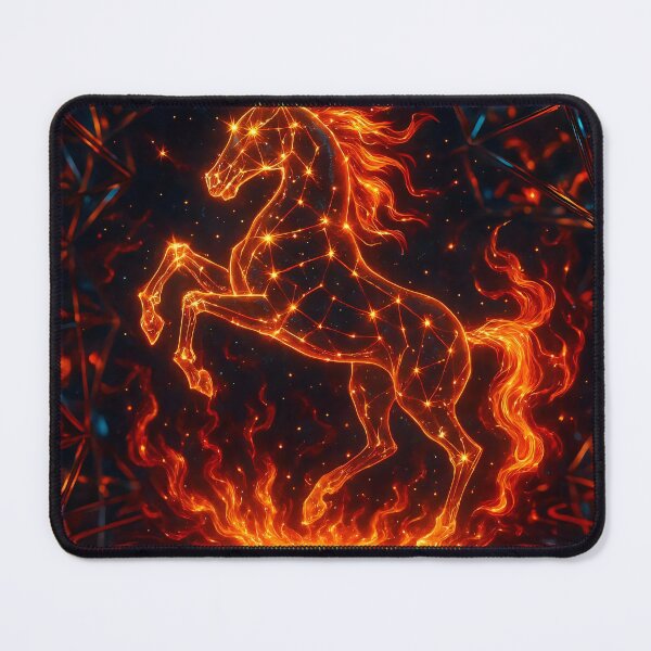 Item preview, Flaming Zodiac Horse Cosmic Design designed and sold by AI-Only Creations.