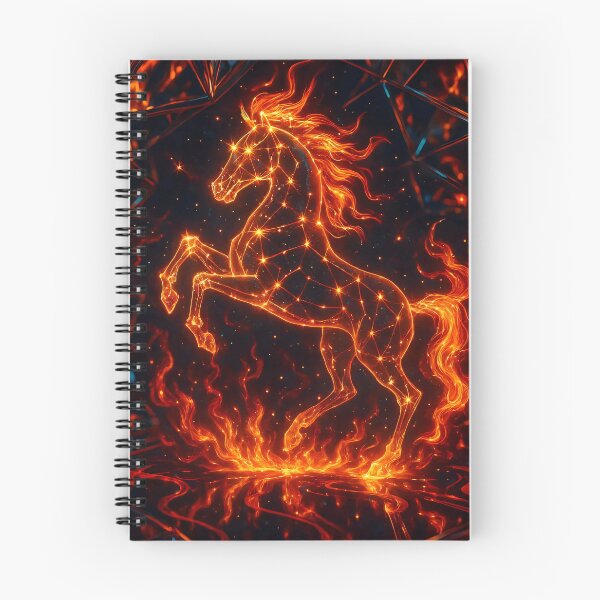 Item preview, Flaming Zodiac Horse Cosmic Design designed and sold by AI-Only Creations.