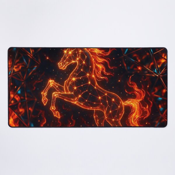 Item preview, Flaming Zodiac Horse Cosmic Design designed and sold by AI-Only Creations.