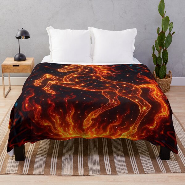 Item preview, Flaming Zodiac Horse Cosmic Design designed and sold by AI-Only Creations.