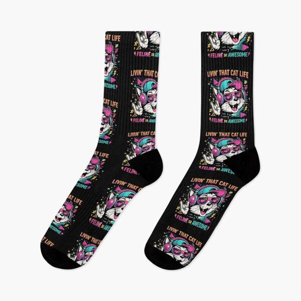 Item preview, Livin’ That Cat Life – Retro Vibes designed and sold by Dogandesighn.