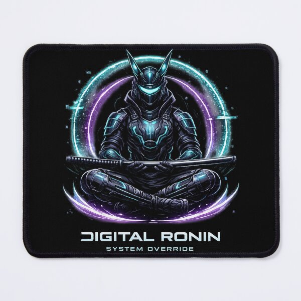 Item preview, Digital Ronin – Cyberpunk Samurai System Override | Neon Tech Warrior designed and sold by JonelCrafts.