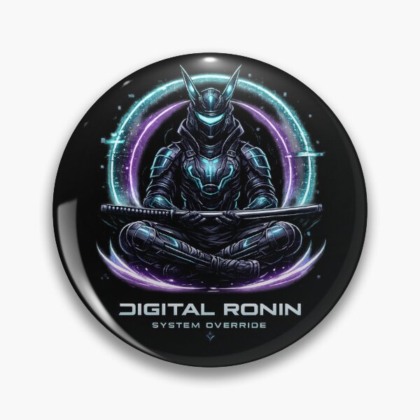 Item preview, Digital Ronin – Cyberpunk Samurai System Override | Neon Tech Warrior designed and sold by JonelCrafts.