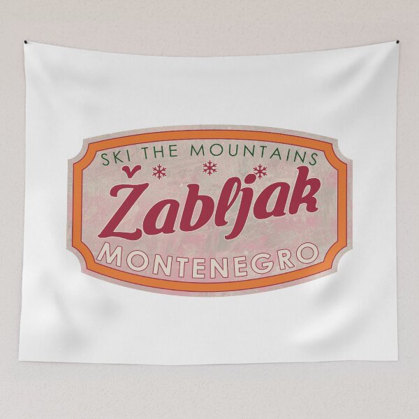 Item preview, Žabljak, Montenegro, Ski, textured skiing badge designed and sold by Wanderful-roads.