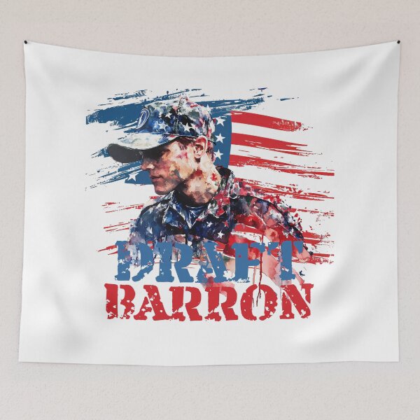 Item preview, #DraftBarronTrump Graffiti Meme - Patriotic Political Art Print designed and sold by DesignArtist.ia.
