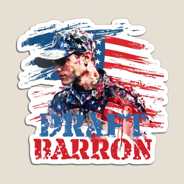 Item preview, #DraftBarronTrump Graffiti Meme - Patriotic Political Art Print designed and sold by DesignArtist.ia.