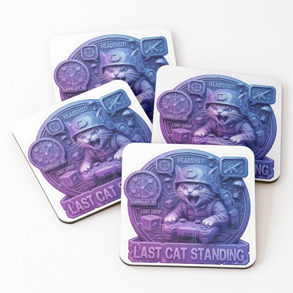 Item preview, Last Cat Standing – 3D Low-Poly Gamer Cat Battle Royale Sticker designed and sold by StickersPhotoPaintings.