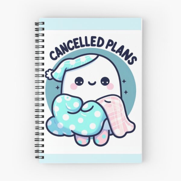 Item preview, Canceled Plans Ghost – Minimal Cute Introvert Ghost Sticker / Illustration designed and sold by Low Battery Society.