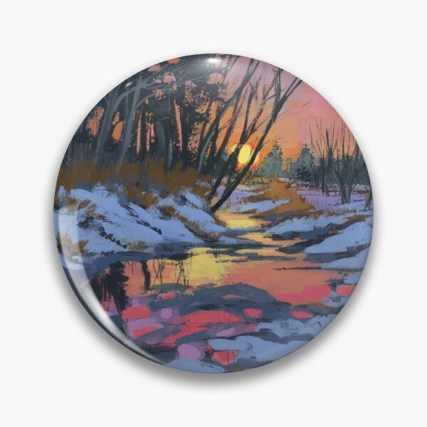 Item preview, Hand painted sunset with snow  designed and sold by MortyMatri.
