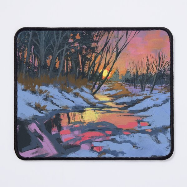 Item preview, Hand painted sunset with snow  designed and sold by MortyMatri.