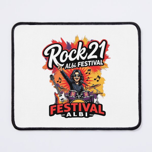 Item preview, Rock 21 Albi Festival France Drummer T-Shirt – Vintage Rock Music Festival Guitar & Drum Graphic Tee – Concert Band Shirt designed and sold by Sushikidsntod.