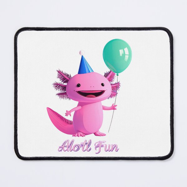 Item preview, Alotl Fun Cute Axolotl Party Figure With Balloon And Hat For Happy Birthday Celebration And Kawaii Pink Salamander Sticker Design For Kids And Nursery Room Decor Collection Best Seller designed and sold by icemanphotos.