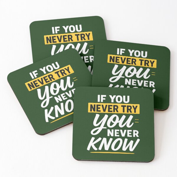 Item preview, Never Try Never Know Motivational Quote Typography designed and sold by OwnYourMood.