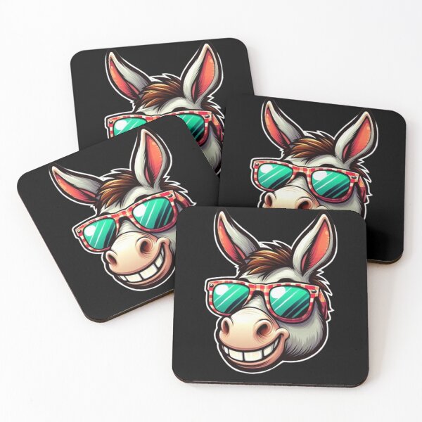 Item preview, Funny Donkey with Sunglasses – Cartoon Style designed and sold by Dogandesighn.