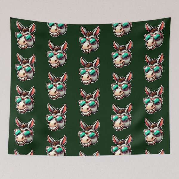 Item preview, Funny Donkey with Sunglasses – Cartoon Style designed and sold by Dogandesighn.