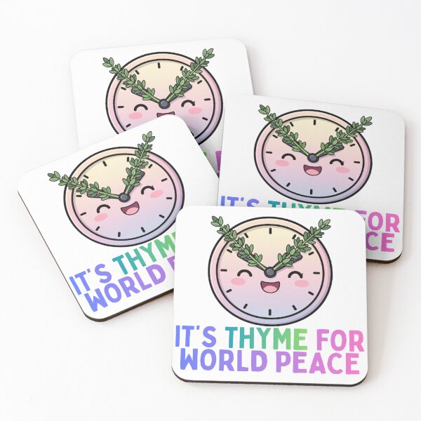 Item preview, It's Thyme For World Peace Kawaii Thyme Design designed and sold by PunTeestic.