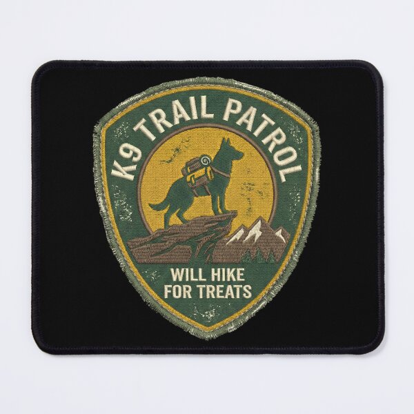 Item preview, K9 Trail Patrol T-Shirt — Will Hike for Treats, Funny Dog Hiking Gift, German Shepherd Dog Owner Tee designed and sold by Luminari Creations.