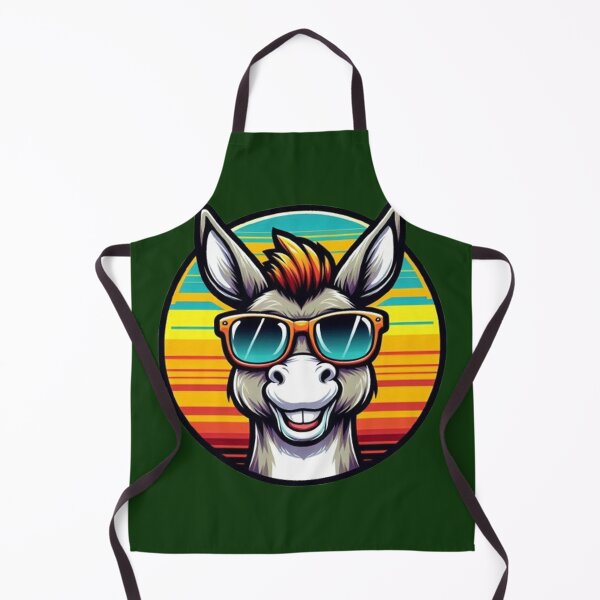 Item preview, Cool Donkey With Sunglasses – Retro Cartoon Animal Illustration designed and sold by Dogandesighn.