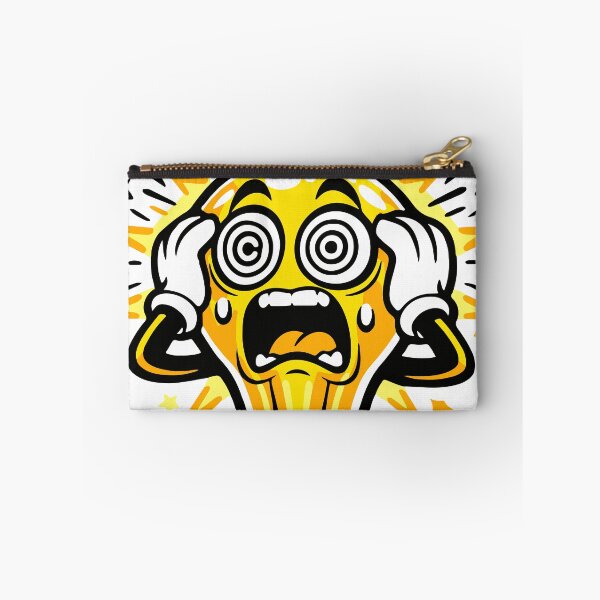 Item preview, An overheated light bulb character representing having too many ideas at once. The chaotic expression captures mental overload in a humorous and visual way. designed and sold by Dejbar.