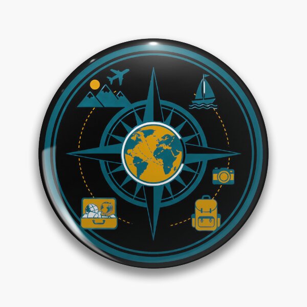 Item preview, Vintage Compass Journey - Retro World Map & Global Travel Badge designed and sold by AbulailArt.