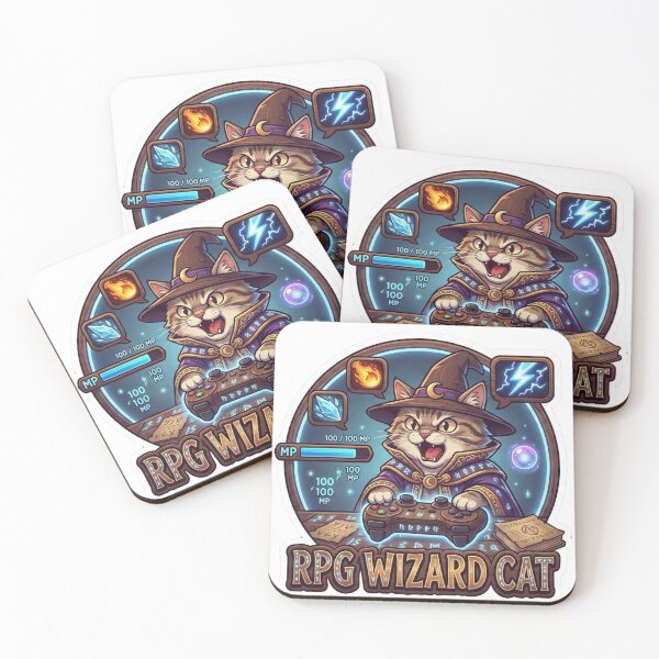 Item preview, RPG Wizard Cat – Fantasy Mage Gamer Kitty Sticker designed and sold by StickersPhotoPaintings.
