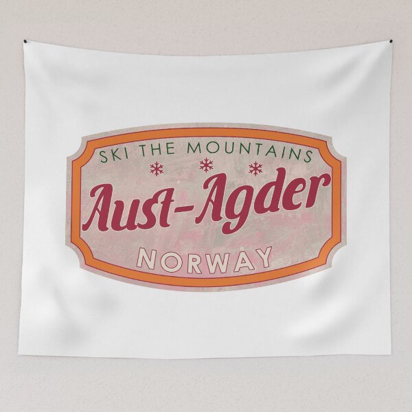 Item preview, Aust-Agder, Norway, Ski, textured skiing badge designed and sold by Wanderful-roads.