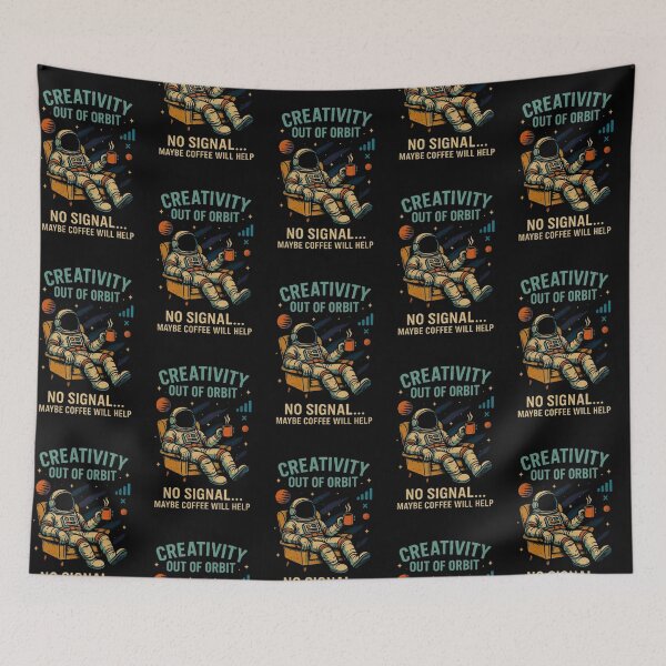 Item preview, Creativity Out of Orbit – Funny Astronaut Coffee & Creative Humor Design designed and sold by Dogandesighn.