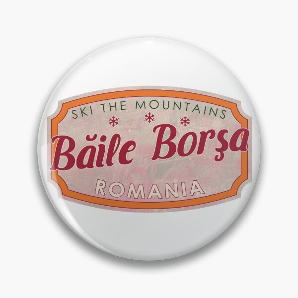 Item preview, Băile Borşa, Romania, Ski, textured skiing badge designed and sold by Wanderful-roads.