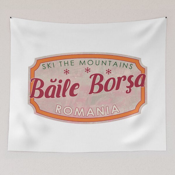 Item preview, Băile Borşa, Romania, Ski, textured skiing badge designed and sold by Wanderful-roads.