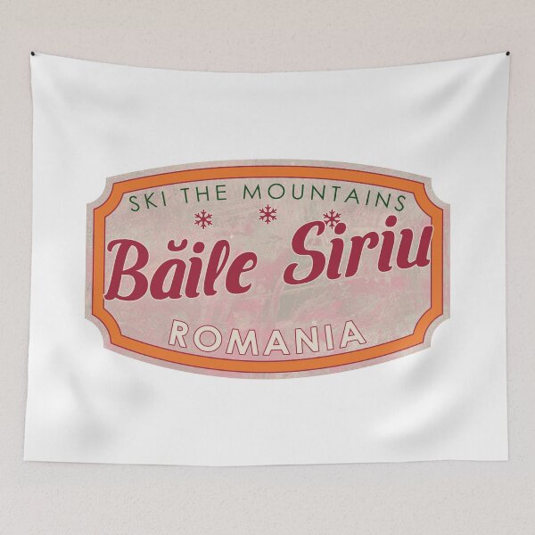 Item preview, Băile Siriu, Romania, Ski, textured skiing badge designed and sold by Wanderful-roads.