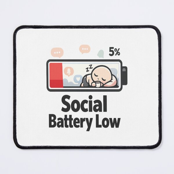 Item preview, Social Battery Low – Introvert Humor Battery Meme Funny Social Energy Sticker designed and sold by ArtWaveStudio8.