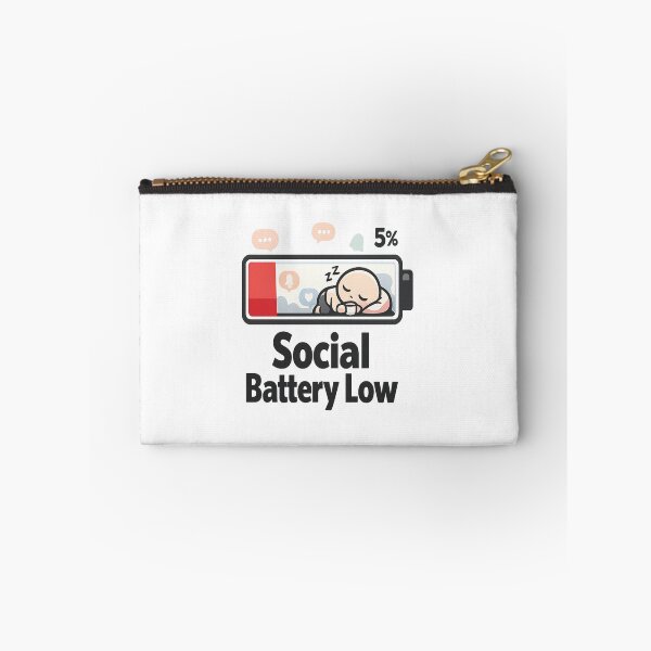 Item preview, Social Battery Low – Introvert Humor Battery Meme Funny Social Energy Sticker designed and sold by ArtWaveStudio8.