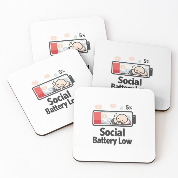 Item preview, Social Battery Low – Introvert Humor Battery Meme Funny Social Energy Sticker designed and sold by ArtWaveStudio8.