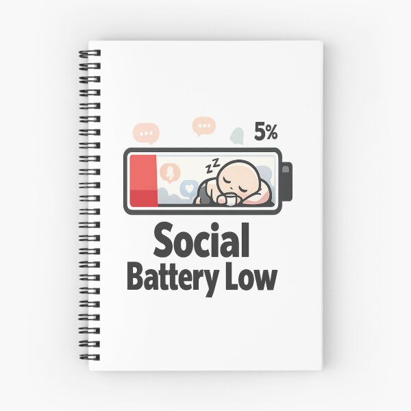 Item preview, Social Battery Low – Introvert Humor Battery Meme Funny Social Energy Sticker designed and sold by ArtWaveStudio8.