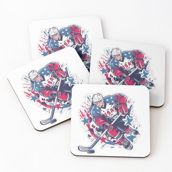 Item preview, Dynamic USA Hockey Player Illustration designed and sold by Moody Vibes Studio.