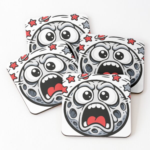 Item preview, A dramatic screaming moon expressing extreme chaos and emotional overload. The exaggerated expression gives it strong meme potential for relatable humor designs. designed and sold by Dejbar.