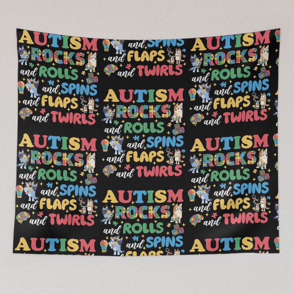 Item preview, Autism Rocks And Rolls And Spins And Flaps And Twirls Bluey Autism Awareness designed and sold by RDGNR.