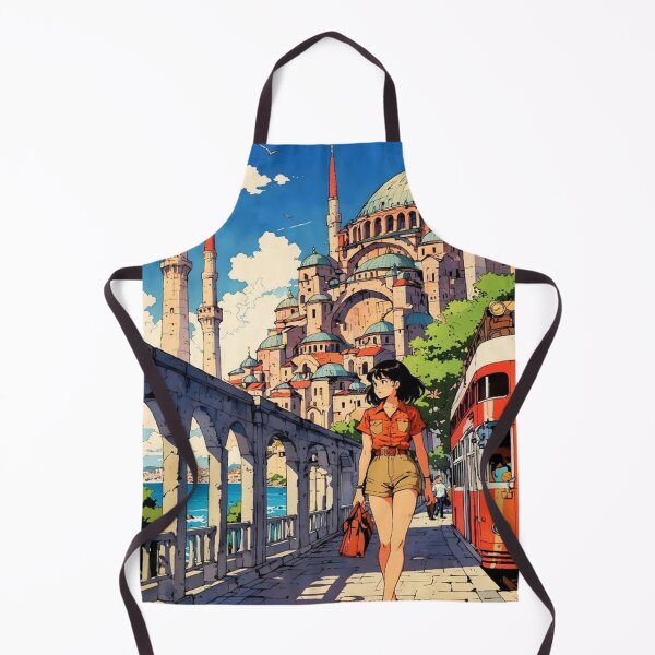 Item preview, Istanbul Travel Poster Vibrant Mosque Tram Anime Girl designed and sold by Vicky021.