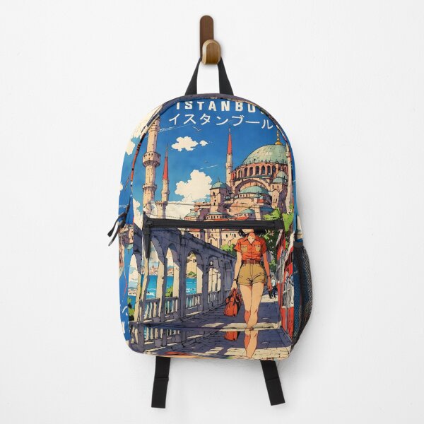 Item preview, Istanbul Travel Poster Vibrant Mosque Tram Anime Girl designed and sold by Vicky021.
