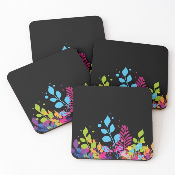 Item preview, Tropical Plants on Black Background – Botanical Nature Design designed and sold by xam.
