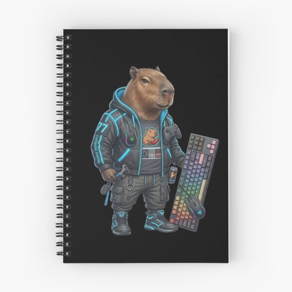 Artikelvorschau, Capybara-Gamer mit RGB-Tastatur – Lustige Gaming-Tierillustration entworfen und verkauft von HubCreates.