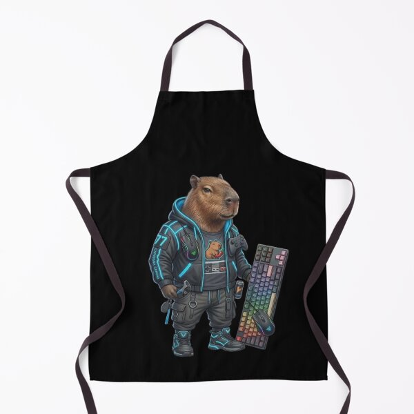 Item preview, Capybara Gamer with RGB Keyboard – Funny Gaming Animal Illustration designed and sold by HubCreates.
