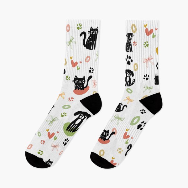 Item preview, Delicate Pet Outlines: Cats, Dogs, and Bows Pattern designed and sold by Rosenthal Studio Kreativo.