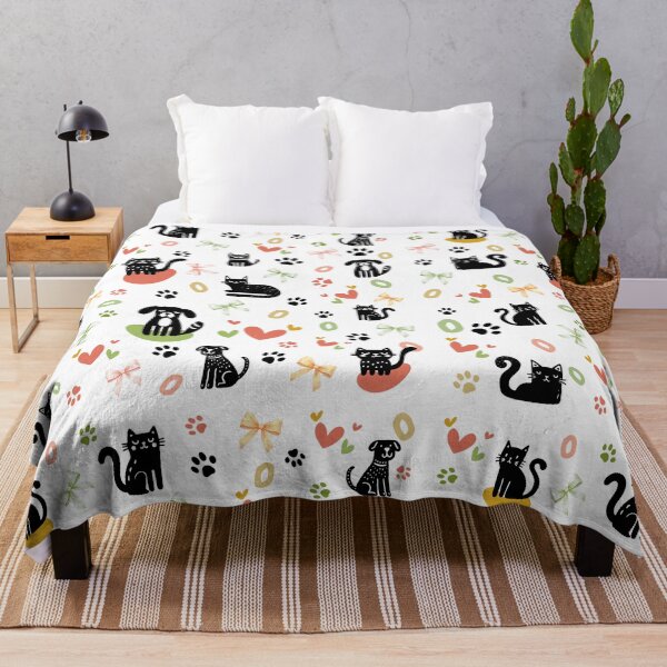 Item preview, Delicate Pet Outlines: Cats, Dogs, and Bows Pattern designed and sold by Rosenthal Studio Kreativo.