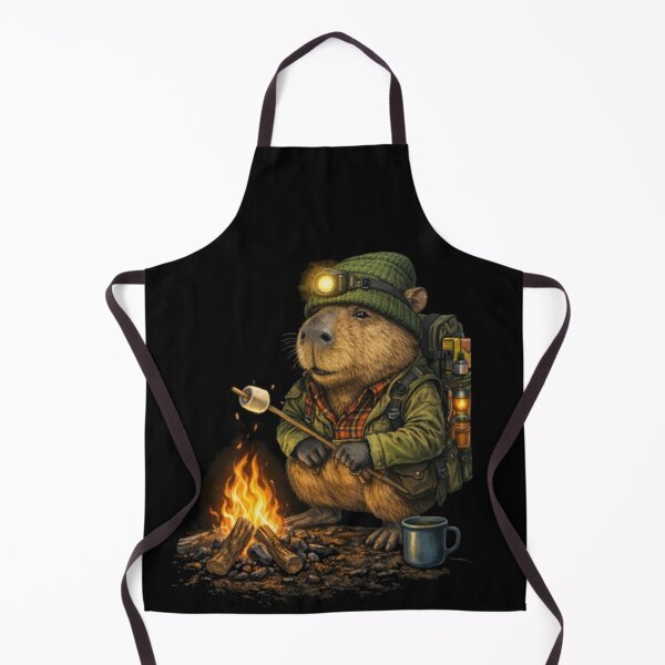 Item preview, Cute Capybara Camper Roasting Marshmallow by Campfire – Funny Outdoor Camping Animal designed and sold by HubCreates.