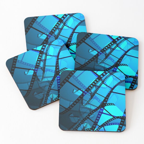 Item preview, Film Reel on Blue Background – Cinema Concept Design designed and sold by xam.