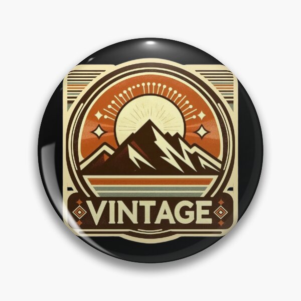 Item preview, Vintage Mountain Emblem with Sunset designed and sold by Dogandesighn.