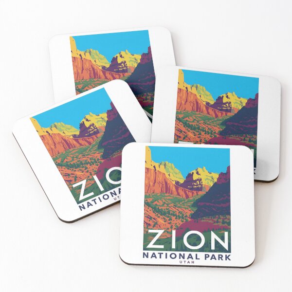 Item preview, A Pop Art Travel Print of Zion National Park - Utah  designed and sold by StudioRedKoala.
