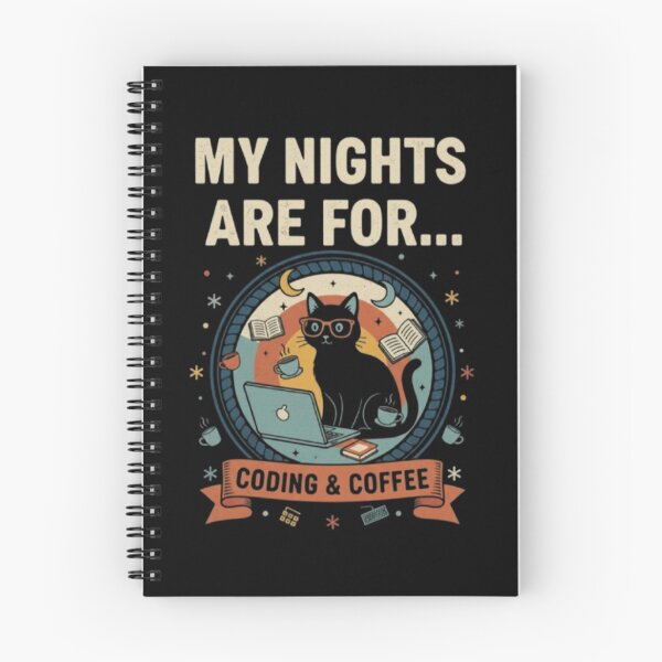 Item preview, My Nights Are for Coding – Programmer Cat designed and sold by Dogandesighn.