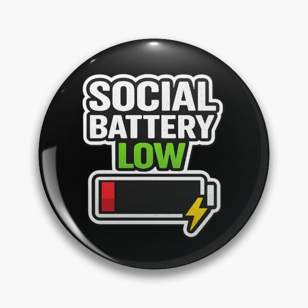 Item preview, Social Battery Low Funny Introvert Sticker  designed and sold by Timeless Junction.